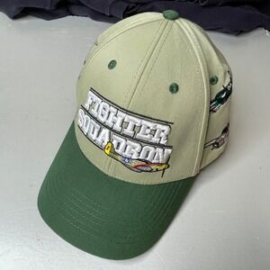 Commemorative Air Force Fighter‎ Squadron Baseball Cap Green Embroidered Planes